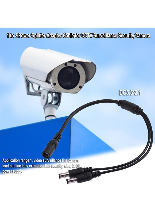 NIBEMINENT Female To 2 Male Power Splitter Adapter Cable For CCTV Surveillance Security Camera Black - Image 2