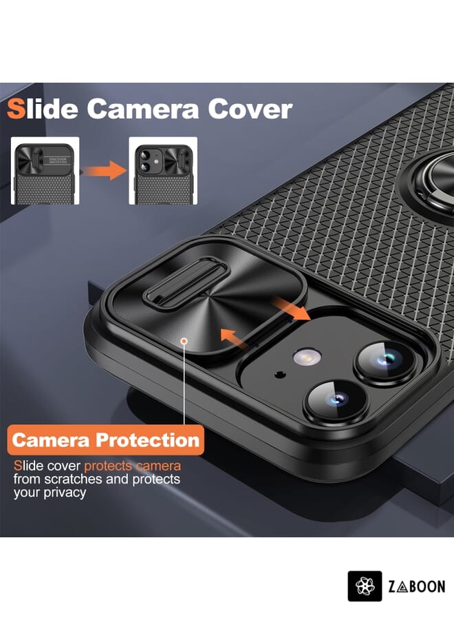 جرين تايجر حافظة هاتف مدرعة منزلق لهاتف iPhone 14 مع حامل حلقي (أسود) - Image 3