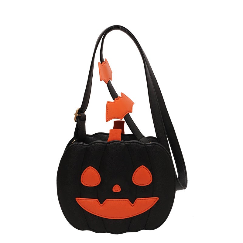 Halloween Pumpkin Bag 2026 Fashion Color Block Shoulder Bag Cartoon - Image 5