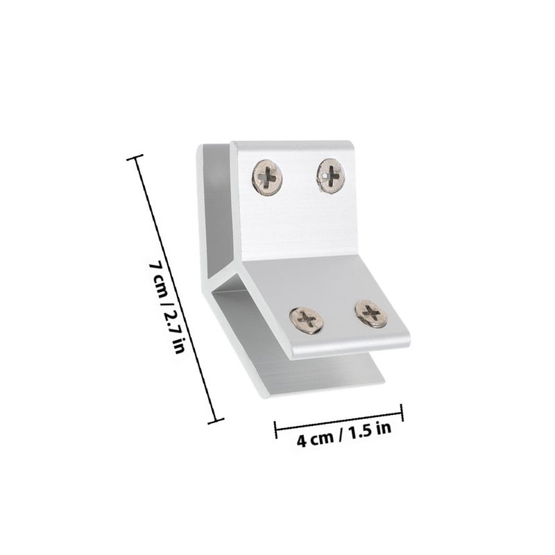 1 Set of Glass Clip Clamp Aluminium Alloy Bracket Glass Clamp for 10-12mm Glass - Image 2