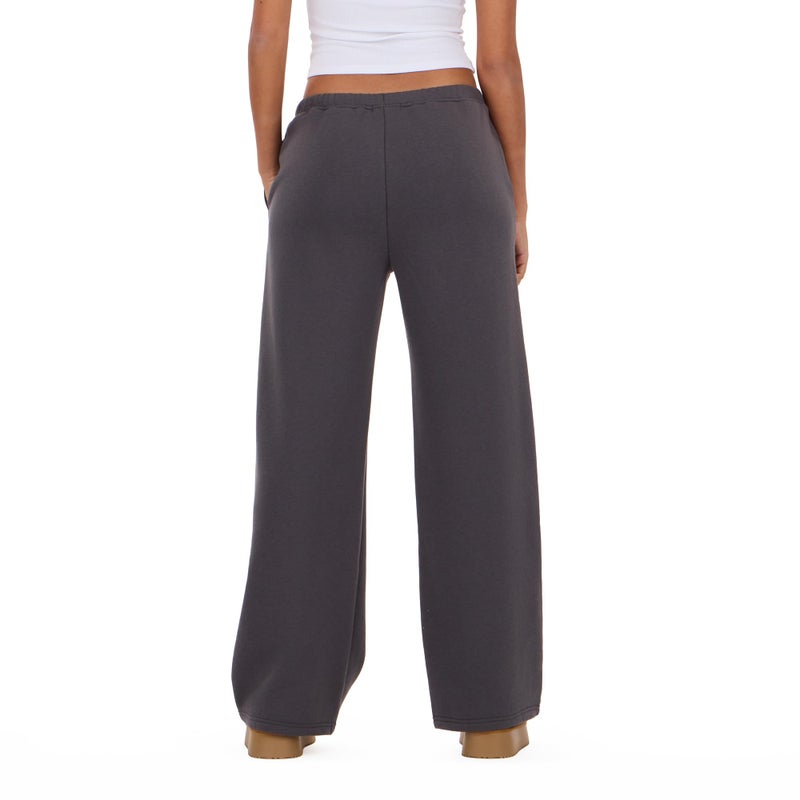 Forever 21 Womenâ€™s Wide Leg Jogger with Hidden Drawstring and Screens/Rhinestones â€“ Fleece Sweatpants for Trendy Streetwear Style, Grey, Medium - Image 4