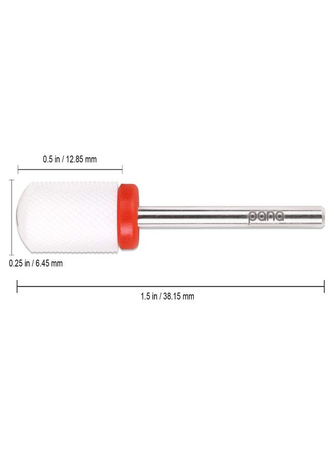 PANA 3/32" Ceramic White Smooth Top LARGE Barrel Bit Nail Drill (Grit: FINE) 3/32" Shank Size - Image 2