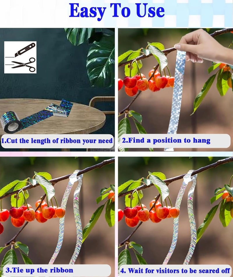 NUDFSY Pigeon Repellent, 502ft Pigeon Repellent for Balcony, Reflective Tape, Bird Scare Ribbon Flash Tape Pigeon Deterrent Repellent Devices Tape to Birds, Pigeons, Crows, Wildlife - Image 4