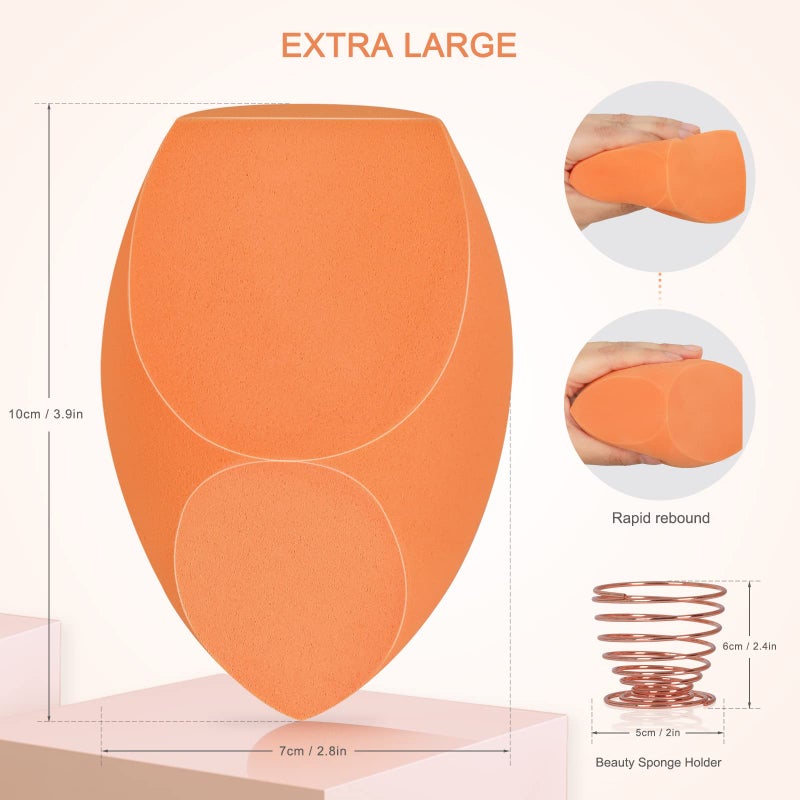 OtGalk XL EXTRA LARGE Make Up Beauty Sponges Blender-Product contains: 1x Extra Large(10 cm) and 1 Sponge Holder-for Dry & Wet Use for Face Body , Blush Cream, Liquid Foundation Powder Application - Image 3