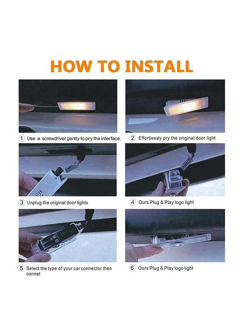 4 Pack LED Car Door Logo Light Projector, Welcome Laser Lights Car Door Courtesy Lights 3D Logo Door Lights White LED Projector Lamps for RXESGXLSLXISGSRCUX Series Lexus Door Light Replacement - Image 5