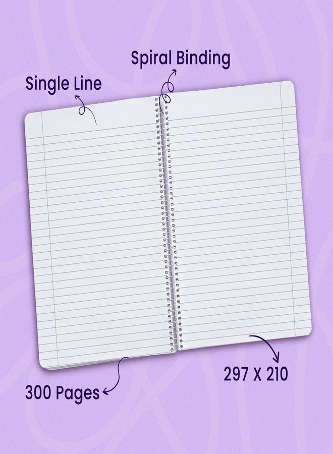 Classmate Pulse Flexible 6 Subject Spiral Notebook-Single line|300 Page|29.7x21.0cm|4 Vibrant Page separators|Cover May Vary - Image 5