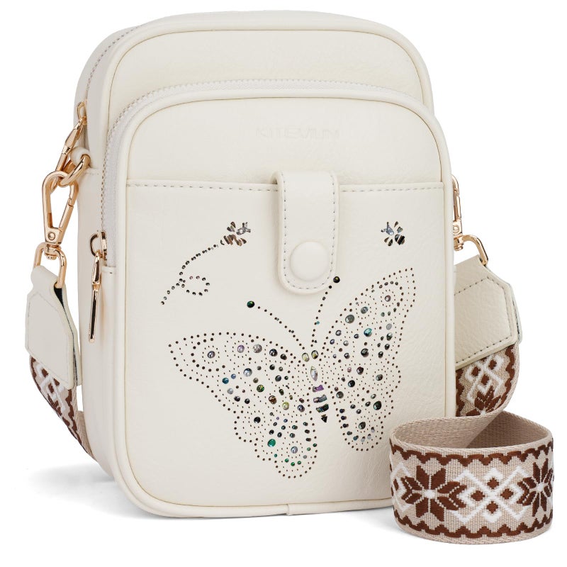 KITEVIUN Crossbody Purse for Women Leather Crossbody Bags Small Shoulder Handbags Cell Phone Wallet with Adjustable Strap & Card Slots - Image 1