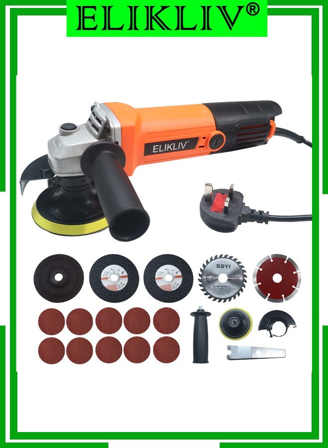 ELIKLIV Compact Angle Grinder with Paddle Switch Dust Protection for Metal/Wood Cutting & Polishing - Image 1