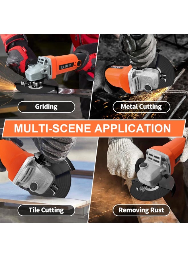 ELIKLIV Compact Angle Grinder with Paddle Switch Dust Protection for Metal/Wood Cutting & Polishing - Image 2