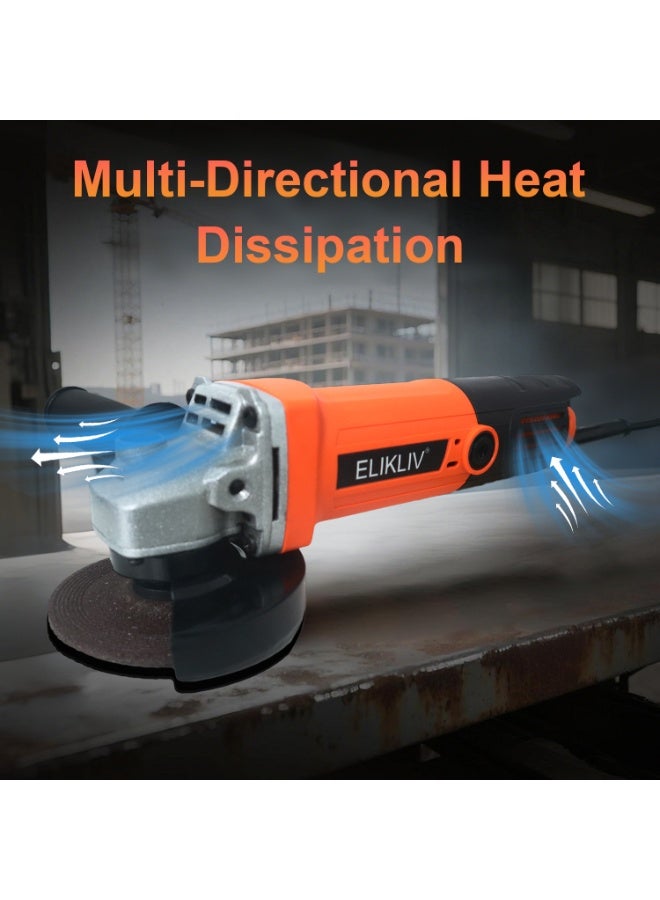 ELIKLIV Compact Angle Grinder with Paddle Switch Dust Protection for Metal/Wood Cutting & Polishing - Image 4