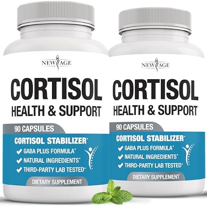 NEW AGE Cortisol Supplement for Women - Natural Cortisol Detox Manager Reducer - Ashwagandha, GABA, 5 HTP, L-Tryptophan, L-Theanine - 180 Count - Image 1