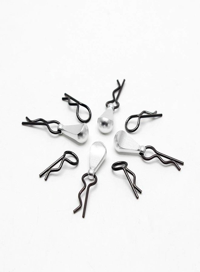 Hosim 8 pcs of 1.2mm Metal Body Clips Pins with 4 Teardrop-Shaped Pull Tabs for All of 1:8 and 1:10 Scale RC Vehicles Cars Trucks Crawlers (Silver) - Image 3