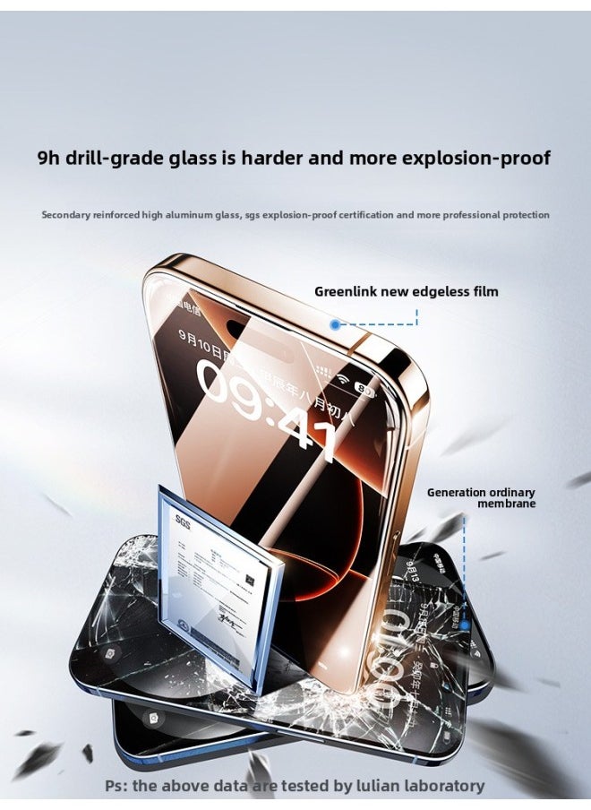 Generic - For Iphone13/16 Tempered Film For Iphone 15Pro Max Mobile Phone Film 16Pro Max X Full Screen 14-Colour:✅[ultra-clear 9d丨full Screen Full Coverage 3 Times Anti-fingerprint] 2 Pieces—free Film Applicator + Damage Compensation Guarantee-Size:For Iphone 14 Pro - Image 1
