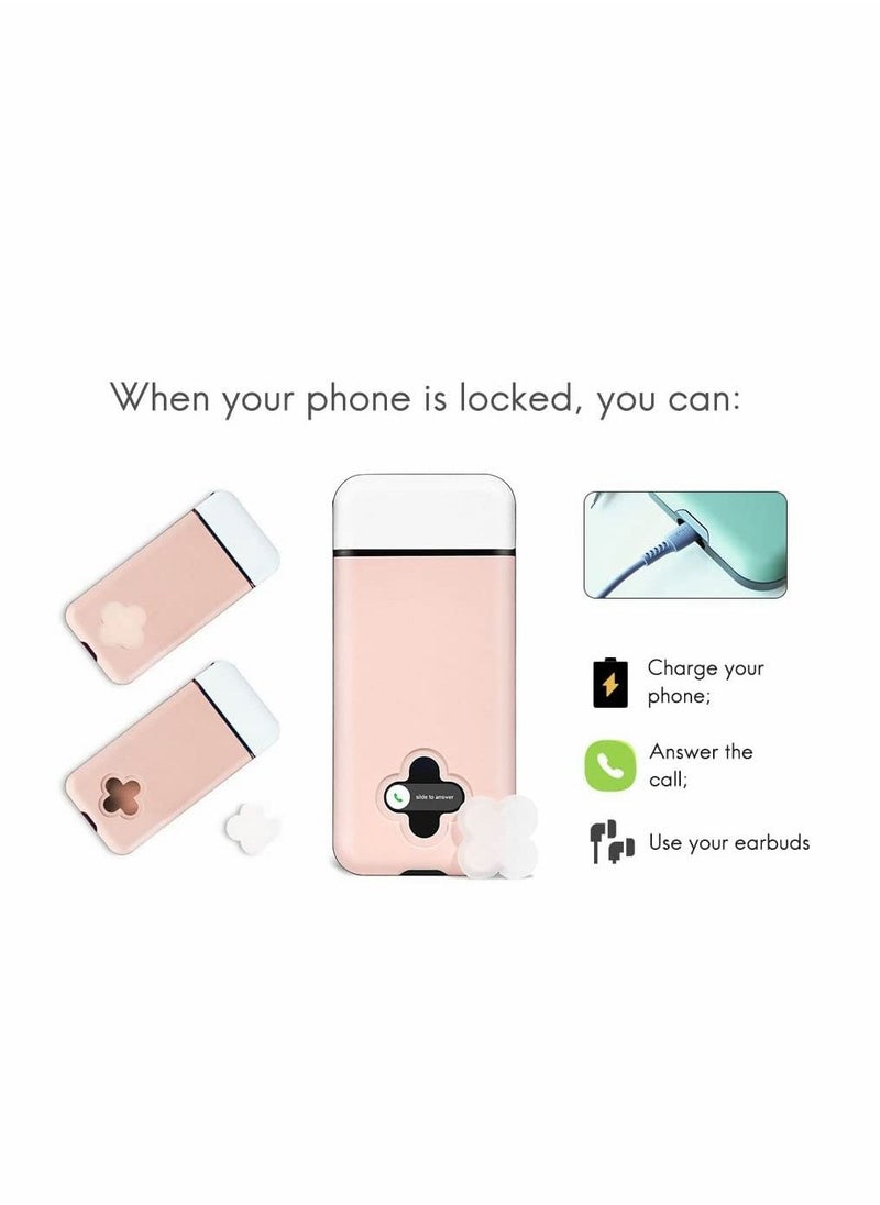 Cell Phone Lock Box with Timer, Portable Time Lock Box for iPhone and Android Phone, Help to Focus, Prevent Phone Addiction, Portable,Timed,Control Self, Prevent Phone Addiction (Pink)