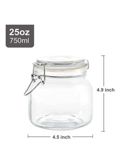 Mash 6 Pieces Clip Jar Big 25oz Glass Food Storage Jars with Airtight Clamp Lids, Air Tight 750ml Clear Preserving Seal Wide Mouth Containers with Wire Clips Fastening Large Kitchen Canisters  - Image 4