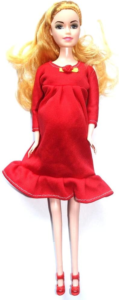 Kunhe Red Real Pregnant Doll Have a Baby in Her Tummy Mom Doll - Image 3