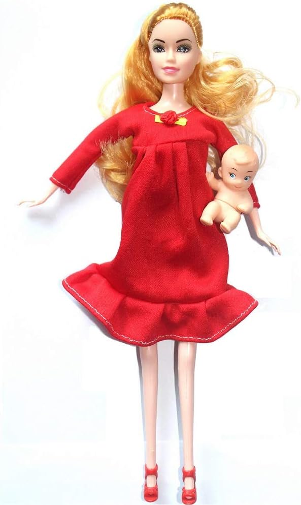 Kunhe Red Real Pregnant Doll Have a Baby in Her Tummy Mom Doll - Image 4