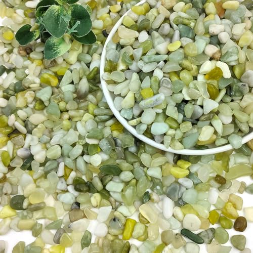 SHIZWU 2LB Succulent Jade Pebbles for Indoor Plants, 3/8 Inch Natural Decorative Polished Stones, River Rocks for Landscaping,Vase, Flowerpot Decoration, Indoor Decoration and Garden Decoration - Image 1