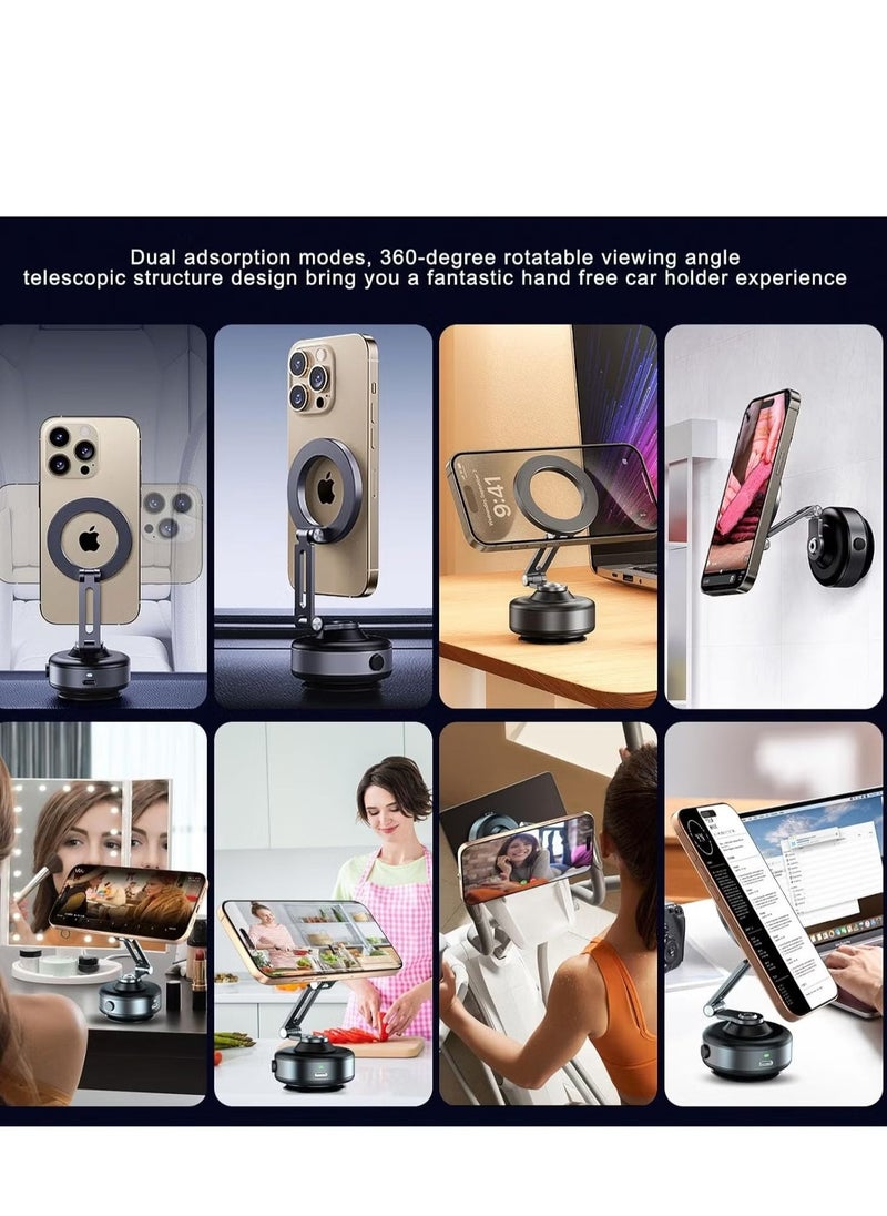 ELTRAZONE Upgraded Vacuum Suction Cup Mount Magnetic Car Phone Holder | 360° Rotating, Universal Fit for iPhone 16/15/14/13/12, Samsung S25 Ultra/S24 Ultra/S23 Ultra/S22 | Suitable for Cars, Showers, Mirrors & Smooth Surfaces | Easy Installation (Not for Charging) - Image 1