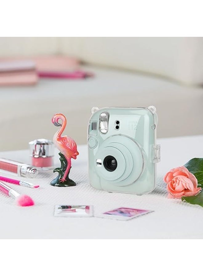 Instax Instant Camera Case Compatible with Instax Mini 12 Instant Film Camera with Accessory Pocket and Removable Strap - Transparent A - Image 3