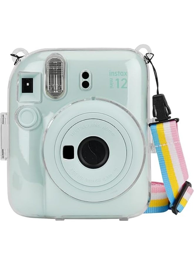 Instax Instant Camera Case Compatible with Instax Mini 12 Instant Film Camera with Accessory Pocket and Removable Strap - Transparent A - Image 1