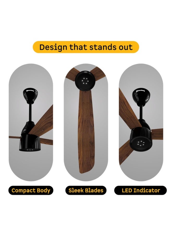 atomberg Renesa Enzel 1200mm BLDC Ceiling Fan with Remote Control | BEE 5 star Rated Energy Efficient Fan | High Air Delivery with LED Indicators| 3 Year Warranty (Dark Walnut) - Image 3