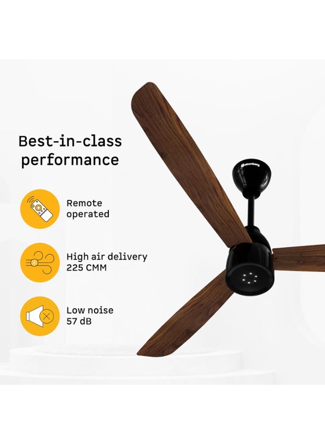 atomberg Renesa Enzel 1200mm BLDC Ceiling Fan with Remote Control | BEE 5 star Rated Energy Efficient Fan | High Air Delivery with LED Indicators| 3 Year Warranty (Dark Walnut) - Image 5