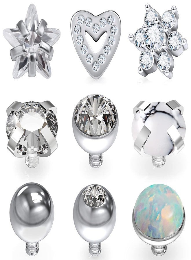 Ocptiy Dermal Piercing Jewelry Kit Dermal Tops 14G G23 Titanium Dermal Anchor Internally Threaded Dermal Replacement Piercing Tops Balls Jewelry Women Men - Image 1