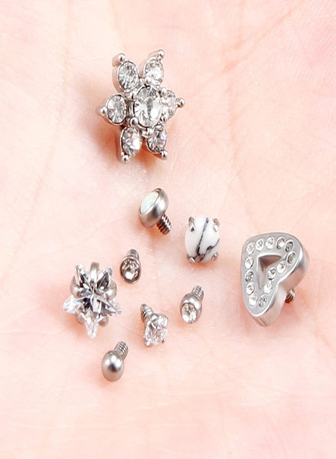 Ocptiy Dermal Piercing Jewelry Kit Dermal Tops 14G G23 Titanium Dermal Anchor Internally Threaded Dermal Replacement Piercing Tops Balls Jewelry Women Men - Image 4