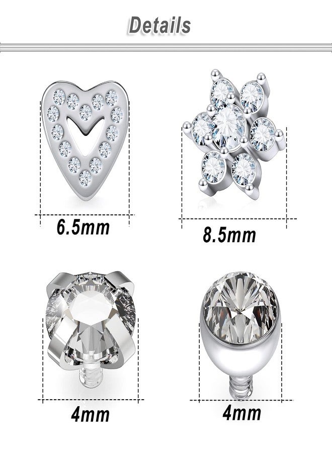 Ocptiy Dermal Piercing Jewelry Kit Dermal Tops 14G G23 Titanium Dermal Anchor Internally Threaded Dermal Replacement Piercing Tops Balls Jewelry Women Men - Image 2