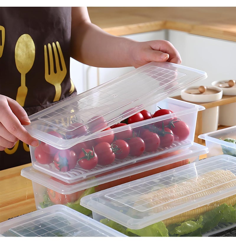 Satpurush Fridge Storage Containers Set of 6 | BPA Free Plastic Food Boxes with Lid | Stackable Refrigerator Organizer for Vegetables, Fruits & Meal Prep - Image 4