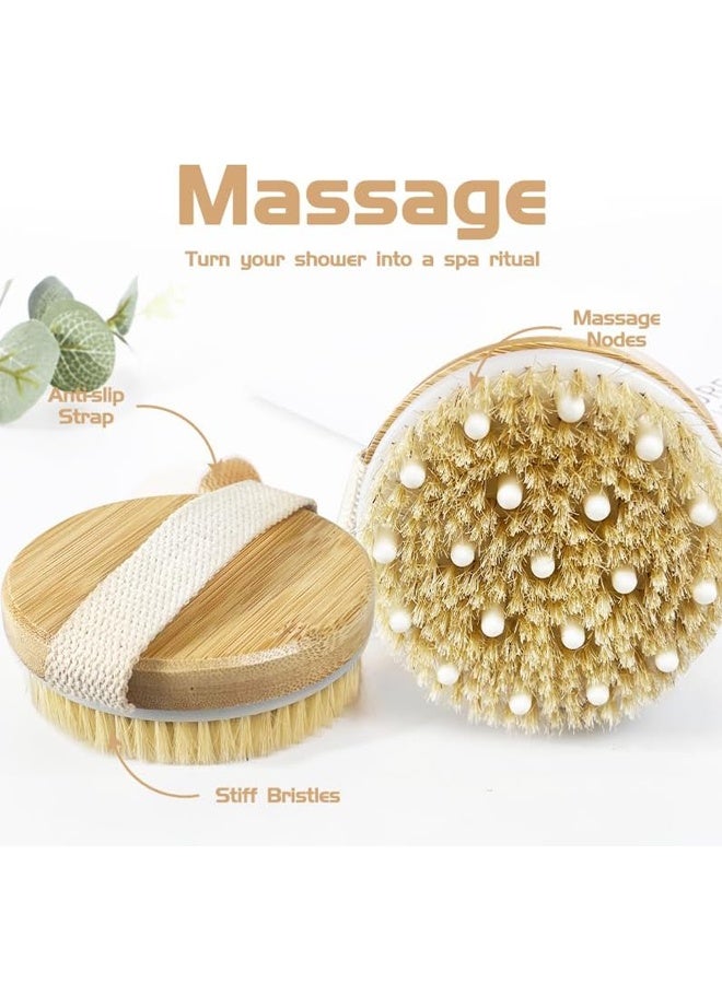 Dry Body Brush Shower Brushing Removes Dry Skin with Massage Nodes Exfoliating Bath Brushes - Image 3