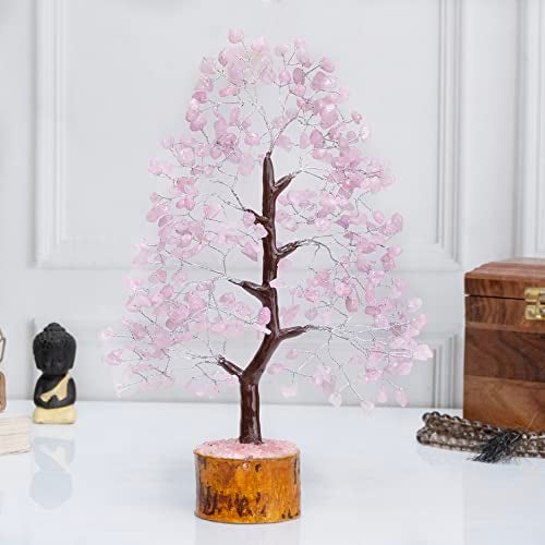 ZAICUS Rose Quartz Crystal Gemstone Tree for Love & Harmony – Home Décor Showpiece for Living Room - Birthday, Marriage Gift Item for Home Decoration - Image 5
