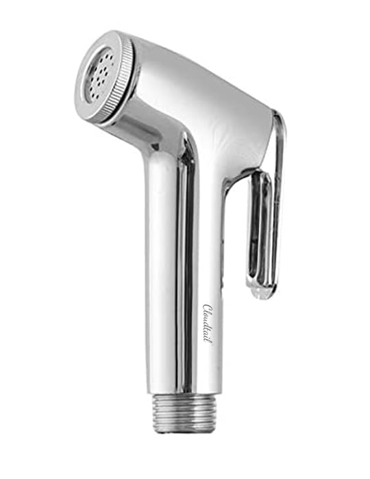Cloudtail Cloudtail Health FaucetJet SprayHand ShowerDesignerHigh Pressure1Mtr Ss TubeHosePipeWall Mount HookIdeal for KitchenSinkBathroomWash BasinMaterial AbsPlasticColor SilverSet of 2  - Image 1