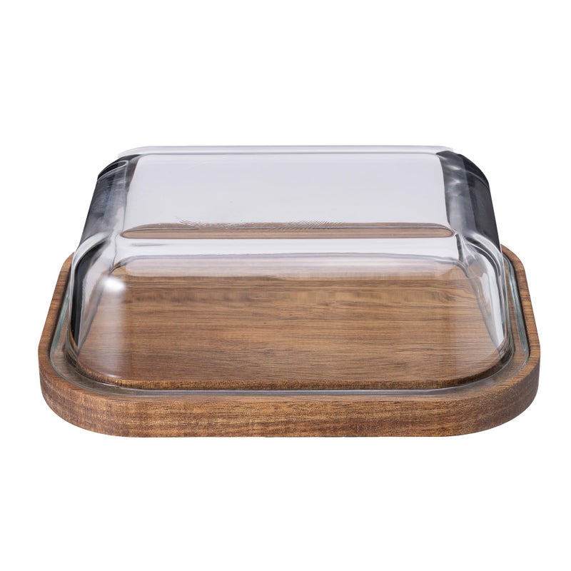 The Better Home Butter Dish with Bamboo Lid Stick Butter Holder|Borosilicate Glass Container for Storage Butter| GlassButter Tray Container |Dark Brown Butter DishTray - Image 2
