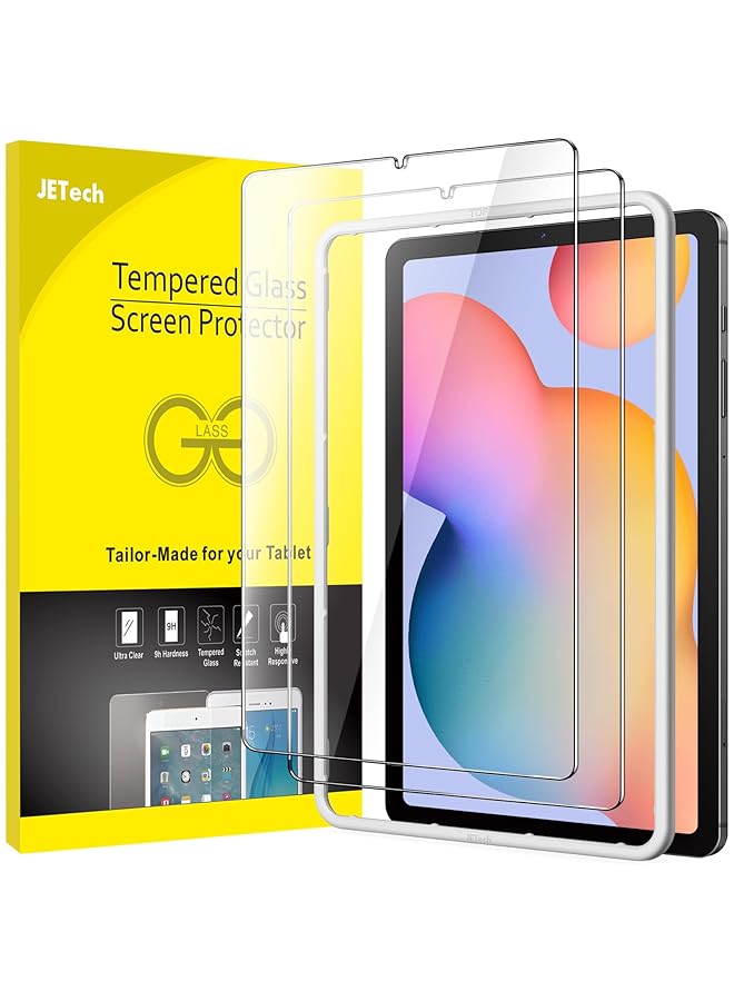Jetech Screen Protector For Samsung Galaxy Tab S6 Lite 10.4 Inch 2024 2022 2020 Model With Easy Installation Frame 9H Tempered Glass Film Hd Clear 2 Pack - Image 1