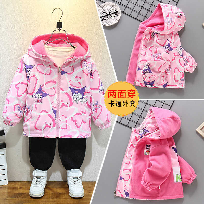 Girls' Outwears, Spring & Fall Style, Kidsren'S Clothing, Autumn Clothing, Kidsren'S Reversible Jackets, Medium And Large Kidsren'S Outerwear - Image 4