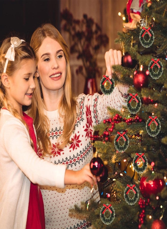 سولوستر مجموعة سولستري المكونة من 20 قطعة من قلادات أكاليل عيد الميلاد المصغرة لتزيين بيوت الدمى، أكاليل صناعية للأعمال اليدوية والمشاريع لتزيين شجرة عيد الميلاد. - Image 4