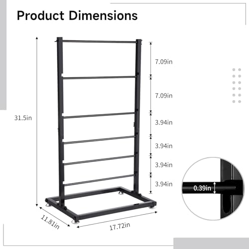 BATTIPAW 6-Tier Ribbon Holder, Large Capacity Ribbon Storage Rack, Height Adjustable Metal Spool Organizer, Countertop Ribbon Display Shelf Wrapping Paper Holder for Flower Store, Craft Room, Cake Shop - Image 5