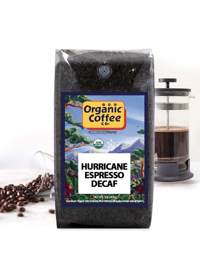THE Organic Coffee Co. The Organic Coffee Co. Whole Bean Coffee - Decaf Hurricane Espresso Roast (2Lb Bag), Medium Dark Roast, Swiss Water Processed, Usda Organic  - Image 2