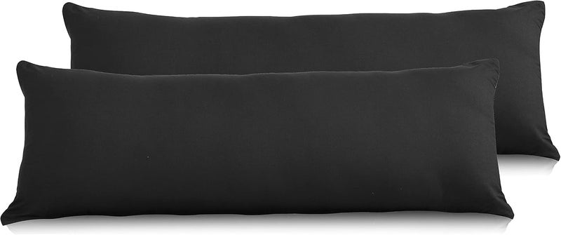 EVOLIVE Soft Brushed Premium Microfiber Body Pillow Cover 21"x54" Pillowcases with Zipper Closure Set of 2 (Body Pillow Cover 21"x54" Pack of 2, Black) - Image 4