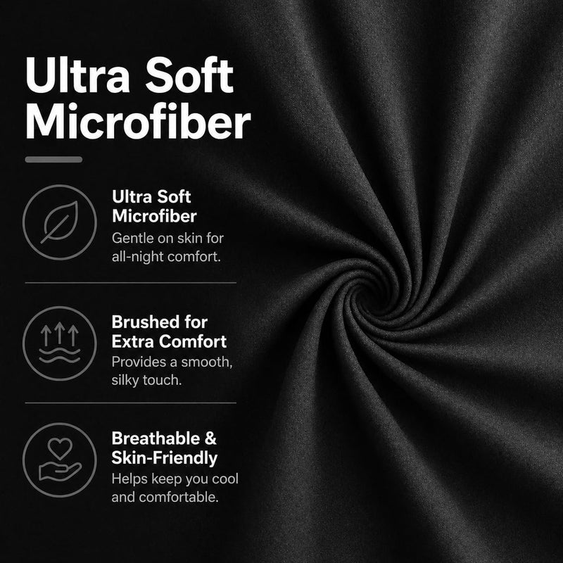 EVOLIVE Soft Brushed Premium Microfiber Body Pillow Cover 21"x54" Pillowcases with Zipper Closure Set of 2 (Body Pillow Cover 21"x54" Pack of 2, Black) - Image 5