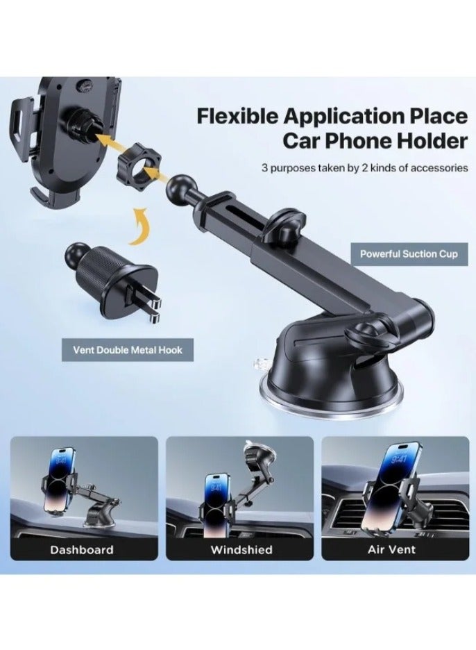 Shopping Point Car Phone Holder, Mobile Holder For Car Long Arm Phone Holder Car for Dashboard Windshield Air Vent【Heat-Resistant Strong Suction Cup】Car Mobile Holder Compatible with All Smartphones  - Image 2