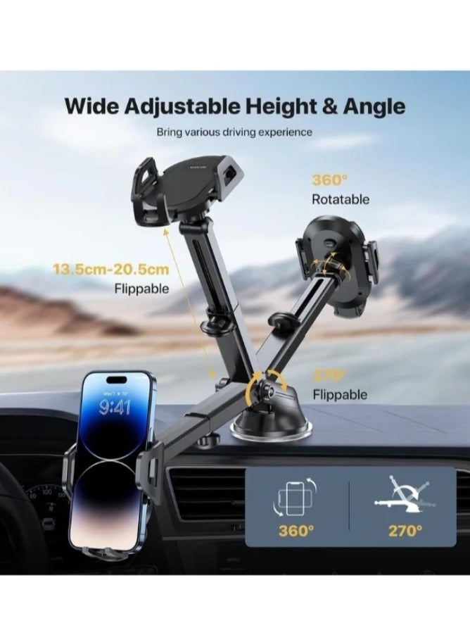 Shopping Point Car Phone Holder, Mobile Holder For Car Long Arm Phone Holder Car for Dashboard Windshield Air Vent【Heat-Resistant Strong Suction Cup】Car Mobile Holder Compatible with All Smartphones  - Image 4