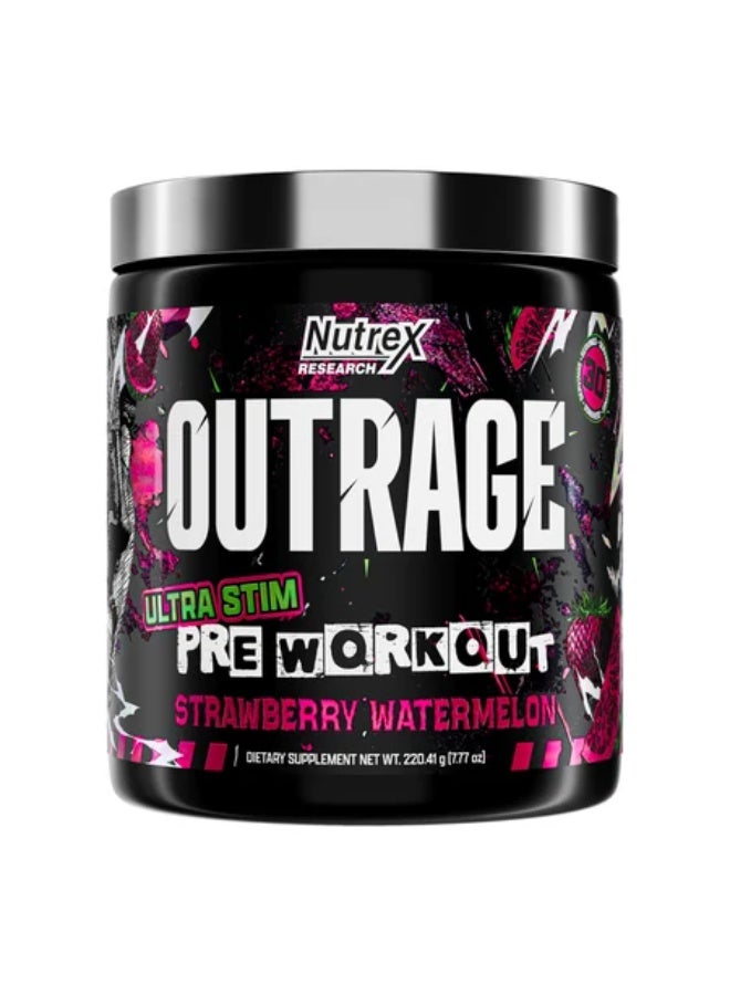 Nutrex Outrage Ultra Stim Pre Workout Strawberry Watermelon - 30 Servings