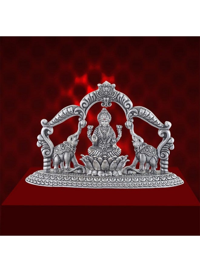 PRD CARATCAFE CARATCAFE Silver 925 Gajalakshmi Idol Statue, 26+ GMS Goddess Maha Laxmi With Elephants Murti for Home Pooja & Gift Article, Hindu Deity Statue - Image 2