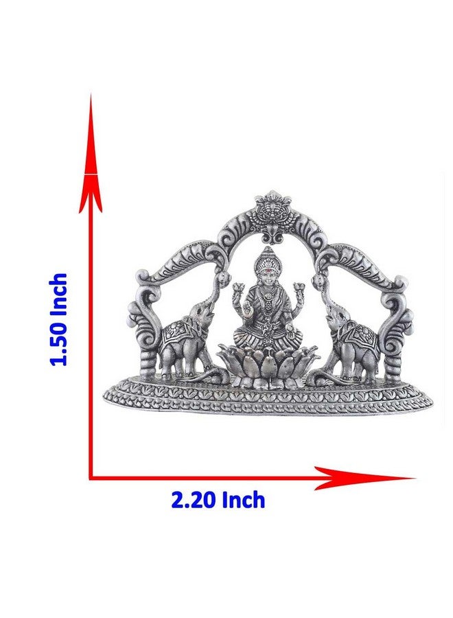 PRD CARATCAFE CARATCAFE Silver 925 Gajalakshmi Idol Statue, 26+ GMS Goddess Maha Laxmi With Elephants Murti for Home Pooja & Gift Article, Hindu Deity Statue - Image 5