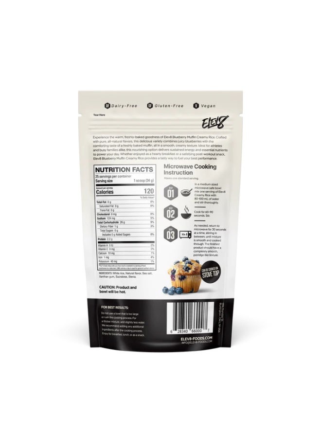 Elev8 Creamy rice Dairy free and gluten free Blueberry Muffin 850g - Image 3