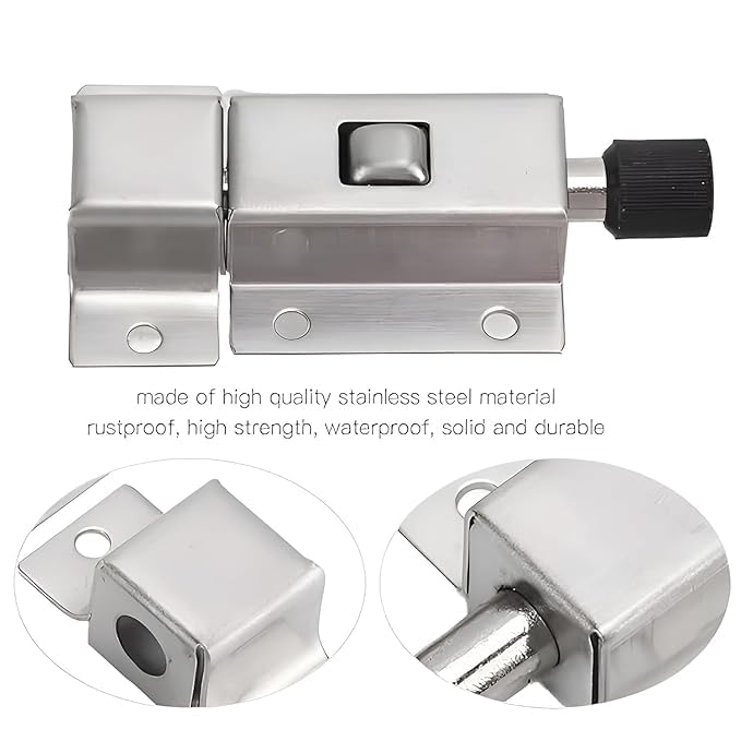 7 Seas 7Seas Spring Loaded Latch BoltHeavy Duty Spring Loaded Latch Pin Door Lock304 Stainless Steel Barrel Bolt for DoorSliding DoorWindowSpringe Loaded Security Door Bolt LatchSpringe Door Lock Home - Image 4