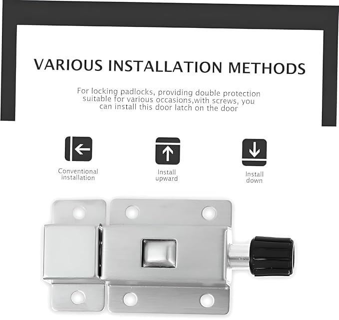 7 Seas 7Seas Spring Loaded Latch BoltHeavy Duty Spring Loaded Latch Pin Door Lock304 Stainless Steel Barrel Bolt for DoorSliding DoorWindowSpringe Loaded Security Door Bolt LatchSpringe Door Lock Home - Image 5